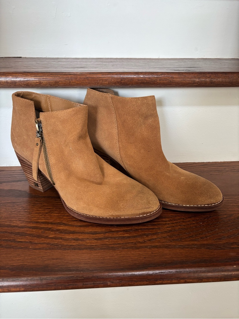 Sam Edelman Suede Ankle Booties in Tan - Women's Fashion Chelsea Boot